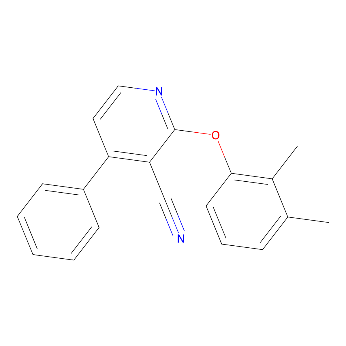 2-(2,3-Dimethylphenoxy)-4-phenylnicotinonitrile molecular structure, CAS 478080-43-2