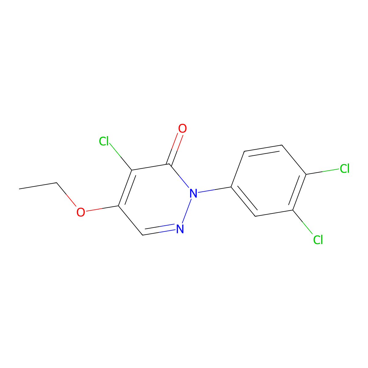 4-chloro-2-(3,4-dichlorophenyl)-5-ethoxy-3(2H)-pyridazinone molecular structure, CAS 478080-52-3