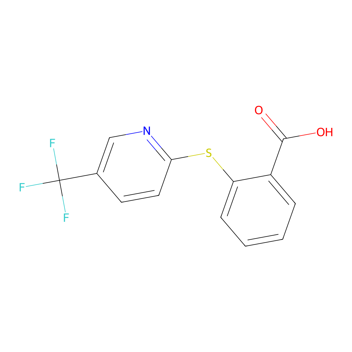 2-[5-(trifluoromethyl)pyridin-2-yl]sulfanylbenzoic Acid molecular structure, CAS 478080-58-9