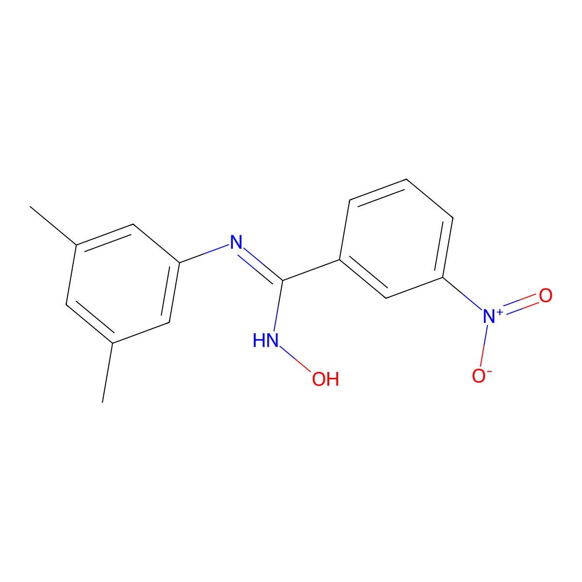 N-(3,5-dimethylphenyl)-N'-hydroxy-3-nitrobenzenecarboximidamide molecular structure, CAS 478080-64-7