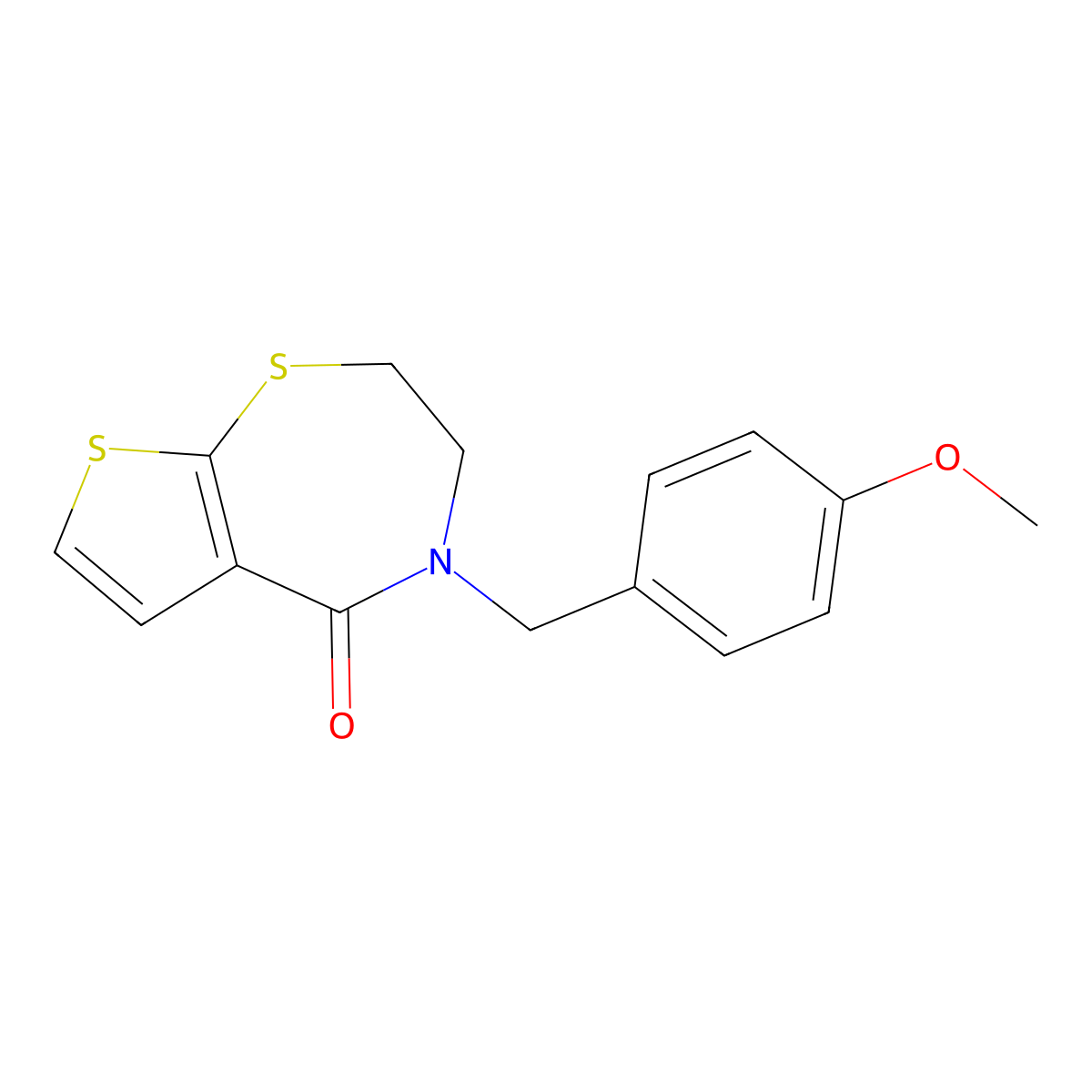 4-(4-methoxybenzyl)-3,4-dihydrothieno[3,2-f][1,4]thiazepin-5(2H)-one molecular structure, CAS 478080-76-1