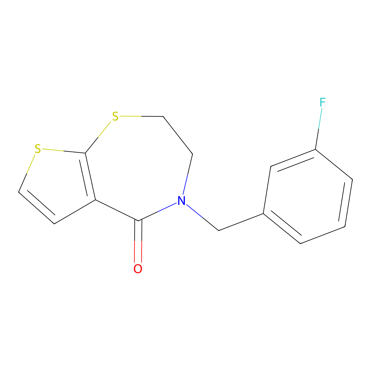4-(3-fluorobenzyl)-3,4-dihydrothieno[3,2-f][1,4]thiazepin-5(2H)-one molecular structure, CAS 478080-77-2