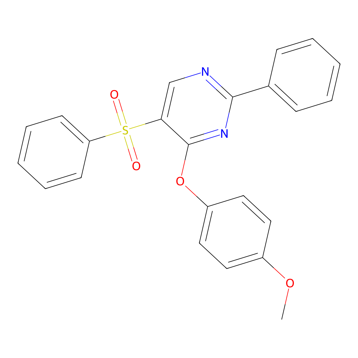 5-(Benzenesulfonyl)-4-(4-methoxyphenoxy)-2-phenylpyrimidine molecular structure, CAS 478080-83-0
