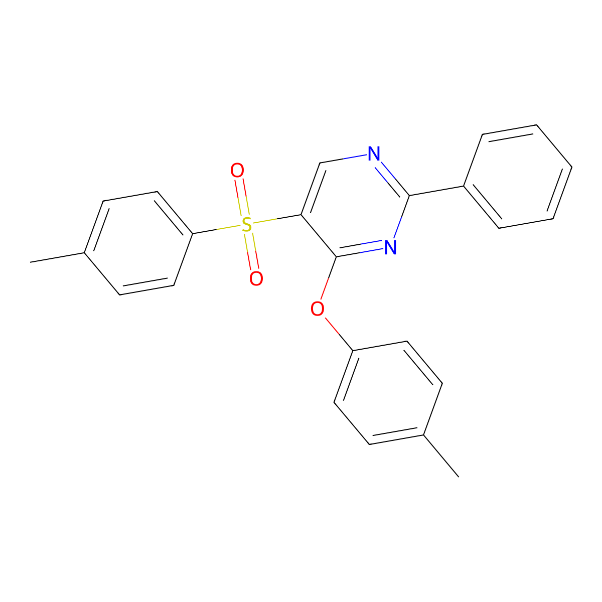 4-(4-Methylphenoxy)-5-[(4-methylphenyl)sulfonyl]-2-phenylpyrimidine molecular structure, CAS 478080-86-3