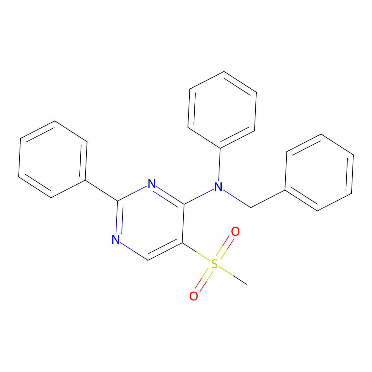 N-benzyl-5-(methylsulfonyl)-N,2-diphenyl-4-pyrimidinamine molecular structure, CAS 478080-89-6