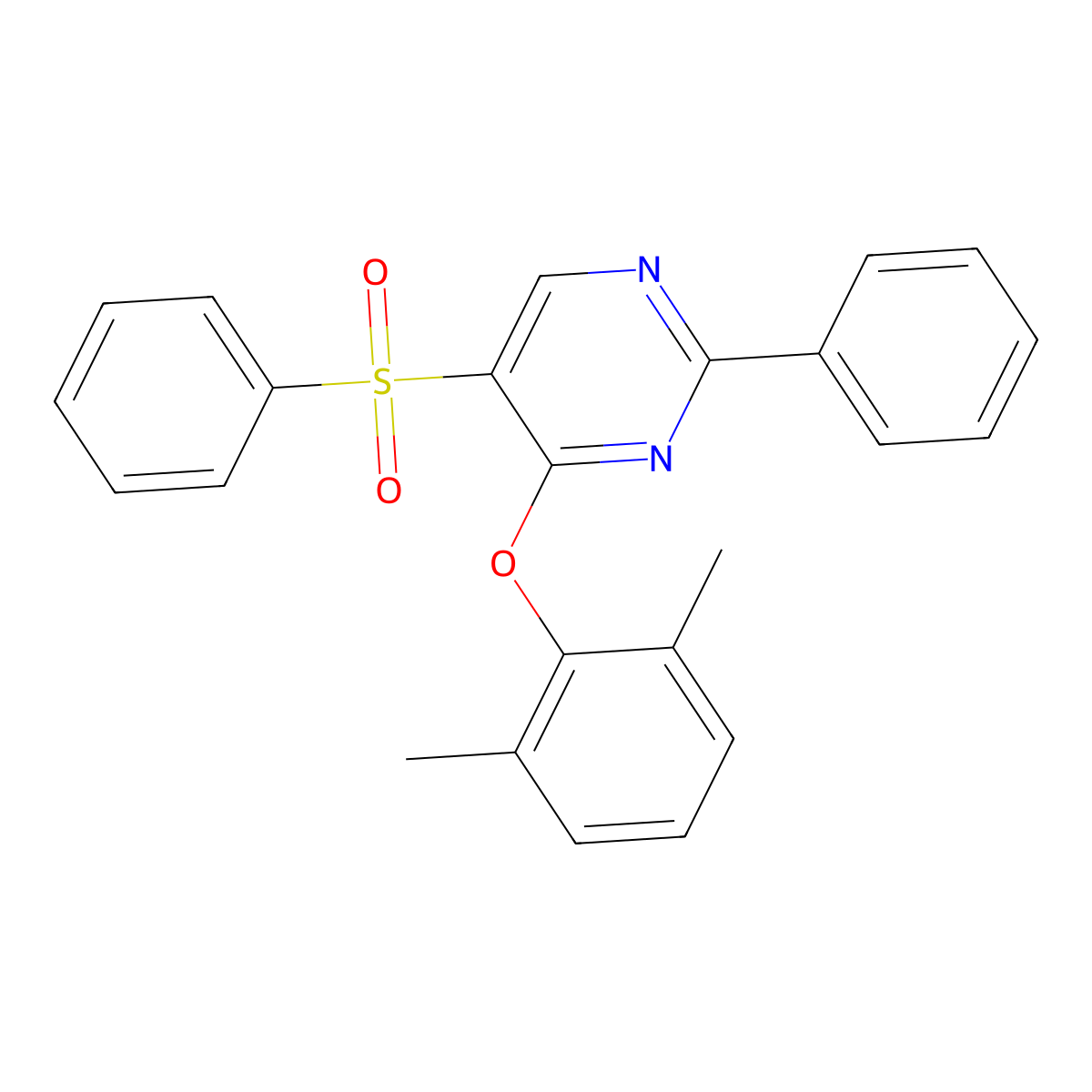 5-(Benzenesulfonyl)-4-(2,6-dimethylphenoxy)-2-phenylpyrimidine molecular structure, CAS 478080-96-5