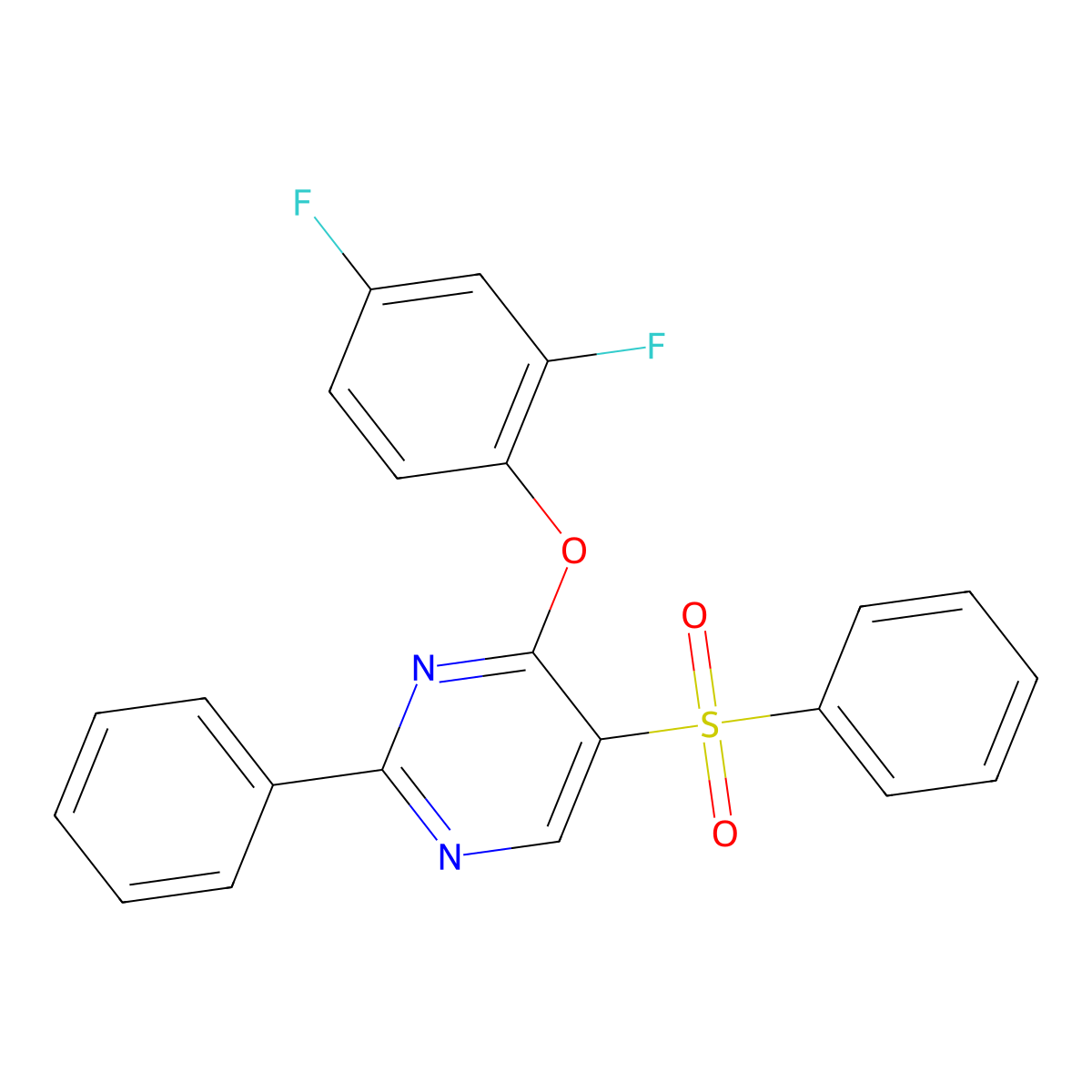 5-(Benzenesulfonyl)-4-(2,4-difluorophenoxy)-2-phenylpyrimidine molecular structure, CAS 478080-97-6