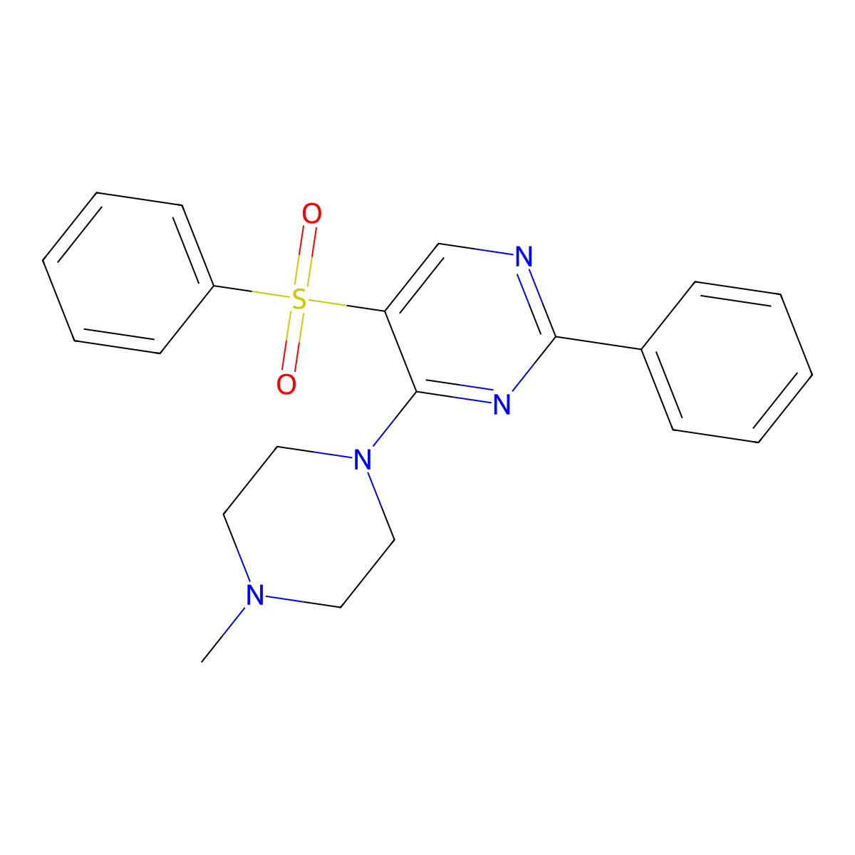 5-(Benzenesulfonyl)-4-(4-methylpiperazin-1-yl)-2-phenylpyrimidine molecular structure, CAS 478080-99-8