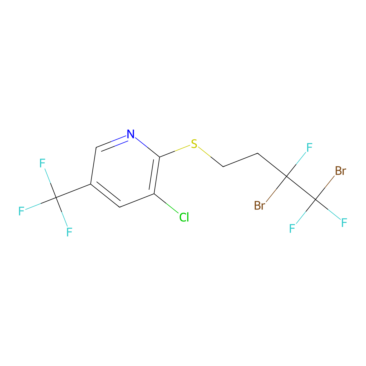 3-Chloro-5-(trifluoromethyl)-2-pyridinyl 3,4-dibromo-3,4,4-trifluorobutyl sulfide molecular structure, CAS 478081-07-1