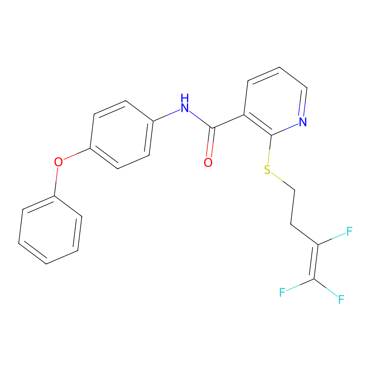 N-(4-phenoxyphenyl)-2-[(3,4,4-trifluoro-3-butenyl)sulfanyl]nicotinamide molecular structure, CAS 478081-08-2