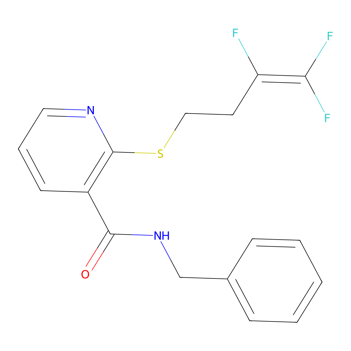 N-benzyl-2-[(3,4,4-trifluoro-3-butenyl)sulfanyl]nicotinamide molecular structure, CAS 478081-11-7