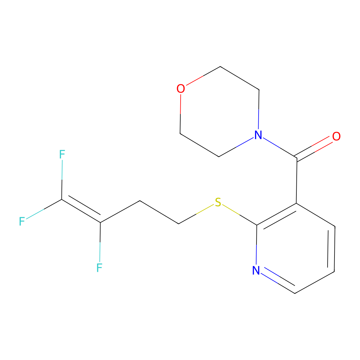 Morpholino{2-[(3,4,4-trifluoro-3-butenyl)sulfanyl]-3-pyridinyl}methanone molecular structure, CAS 478081-12-8