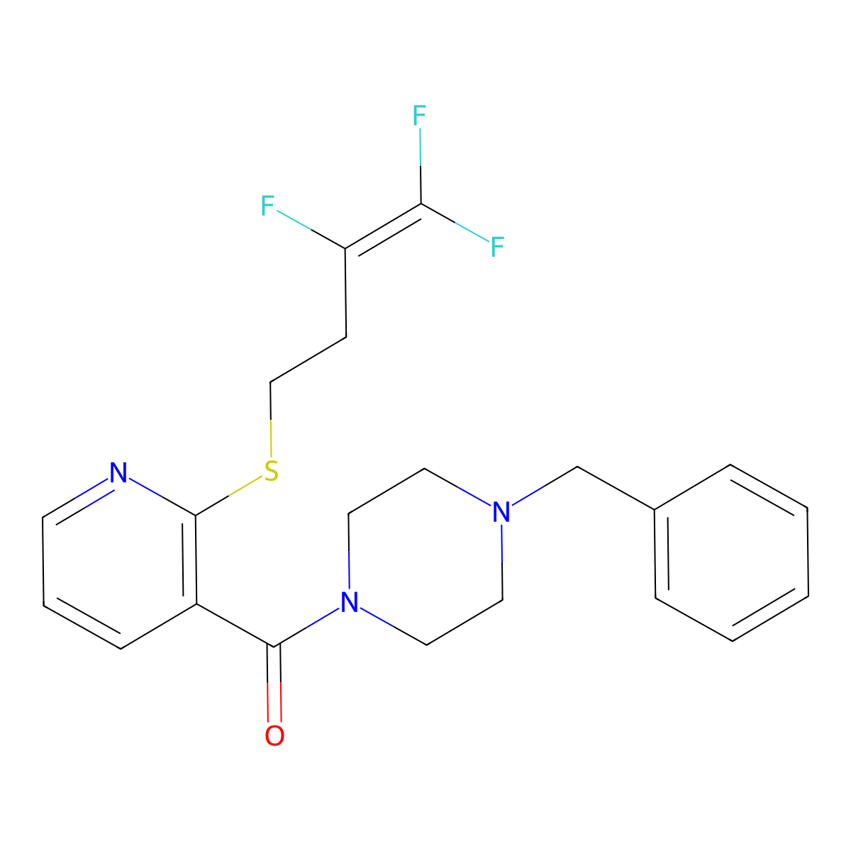 (4-Benzylpiperazino){2-[(3,4,4-trifluoro-3-butenyl)sulfanyl]-3-pyridinyl}methanone molecular structure, CAS 478081-13-9