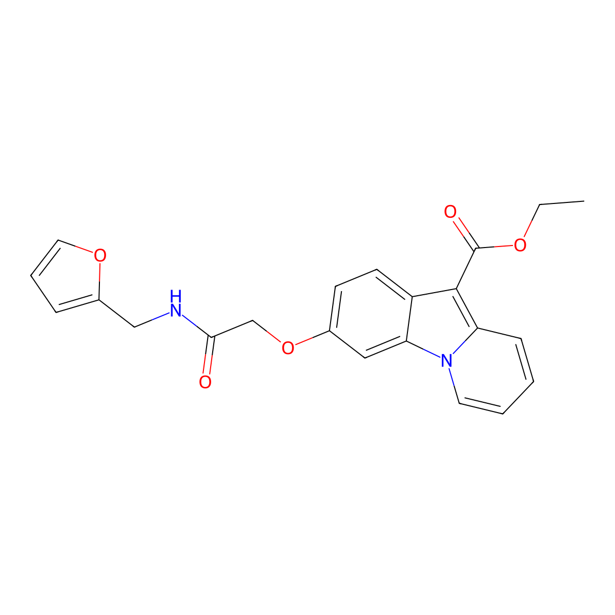 Ethyl 3-{2-[(2-furylmethyl)amino]-2-oxoethoxy}pyrido[1,2-a]indole-10-carboxylate molecular structure, CAS 478081-15-1