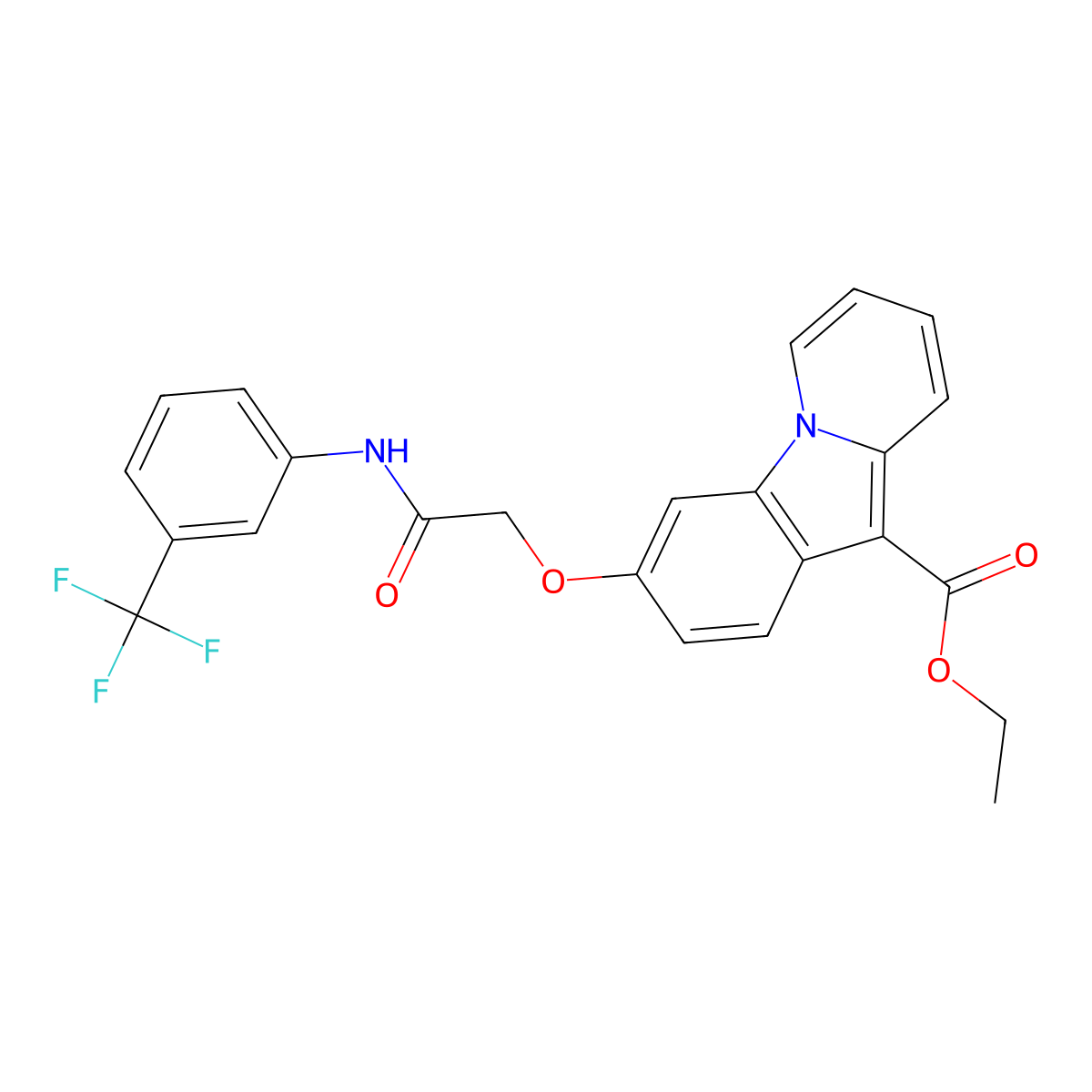 Ethyl 3-{2-oxo-2-[3-(trifluoromethyl)anilino]ethoxy}pyrido[1,2-a]indole-10-carboxylate molecular structure, CAS 478081-18-4