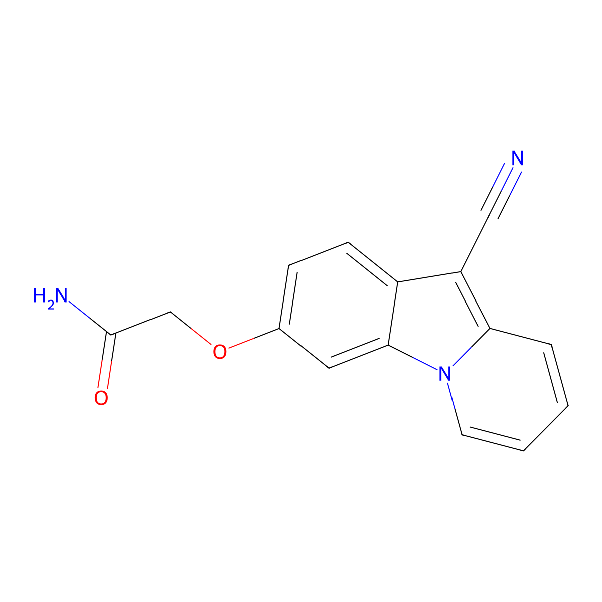 2-[(10-Cyanopyrido[1,2-a]indol-3-yl)oxy]acetamide molecular structure, CAS 478081-19-5