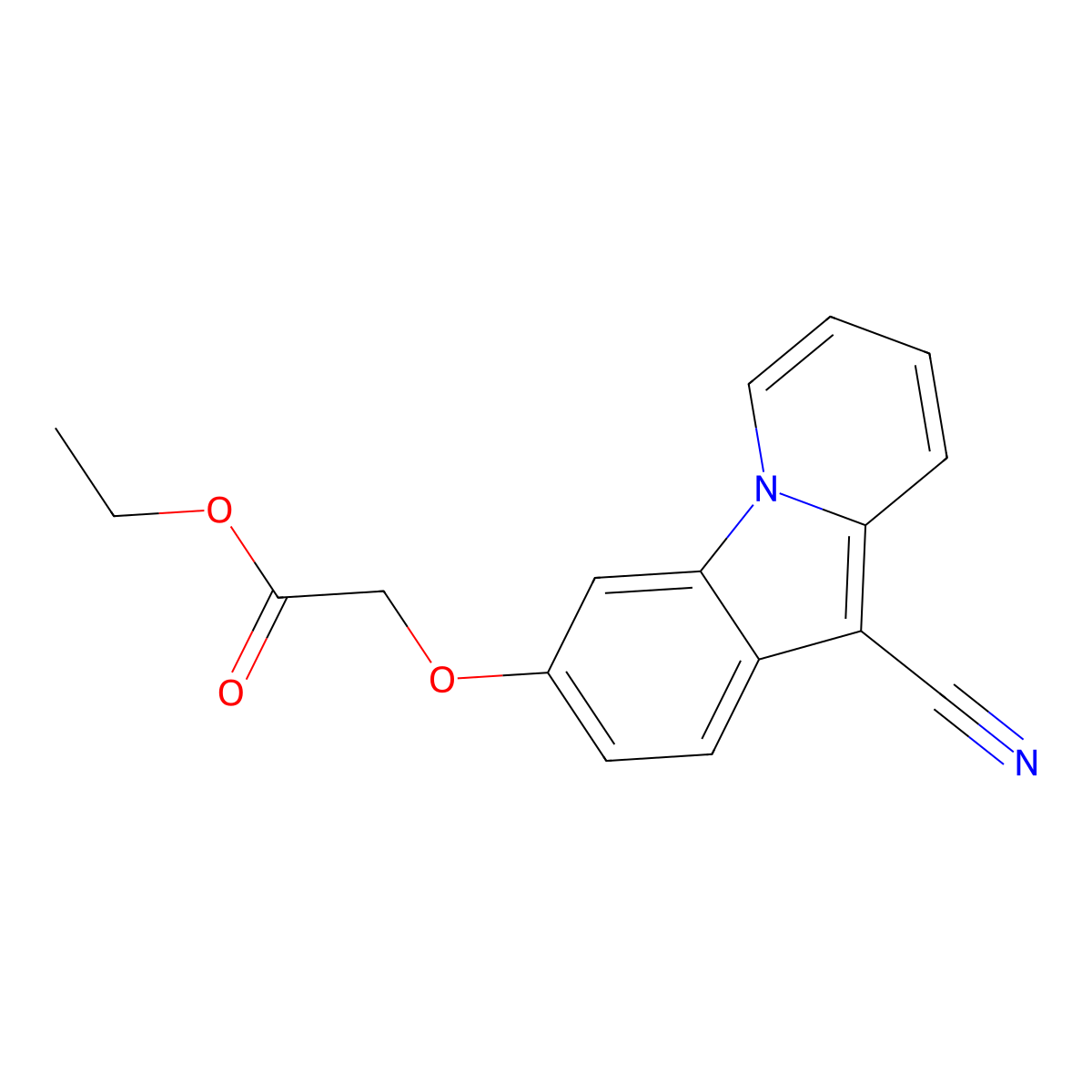 Ethyl 2-[(10-cyanopyrido[1,2-a]indol-3-yl)oxy]acetate molecular structure, CAS 478081-20-8