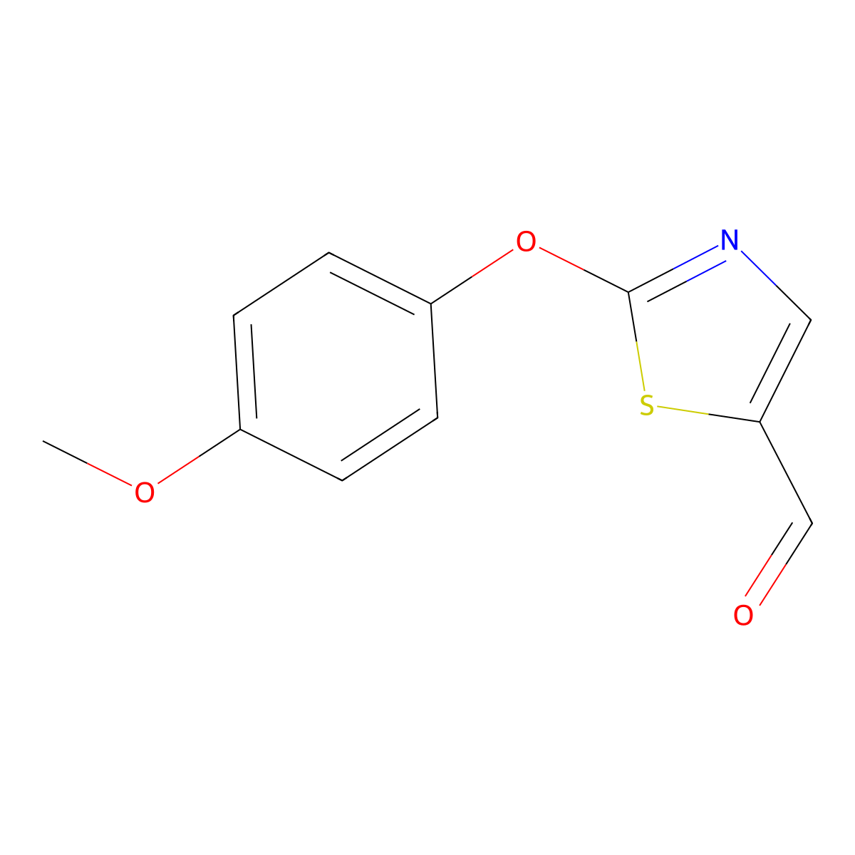 2-(4-Methoxyphenoxy)-1,3-thiazole-5-carbaldehyde molecular structure, CAS 478081-25-3