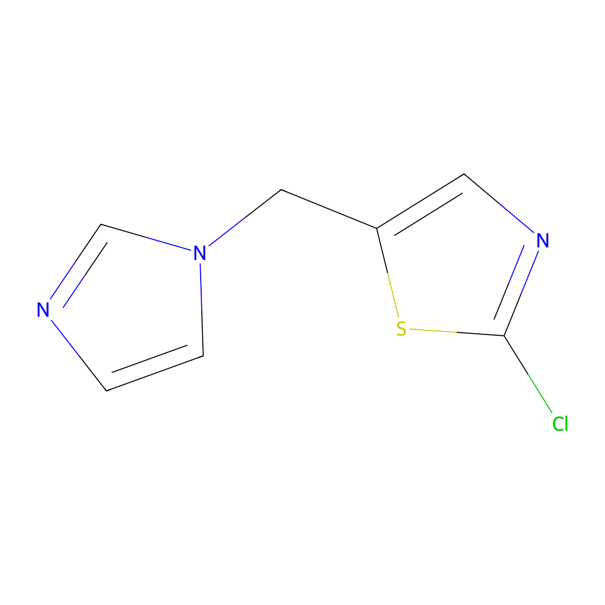 2-chloro-5-(1H-imidazol-1-ylmethyl)-1,3-thiazole molecular structure, CAS 478081-28-6