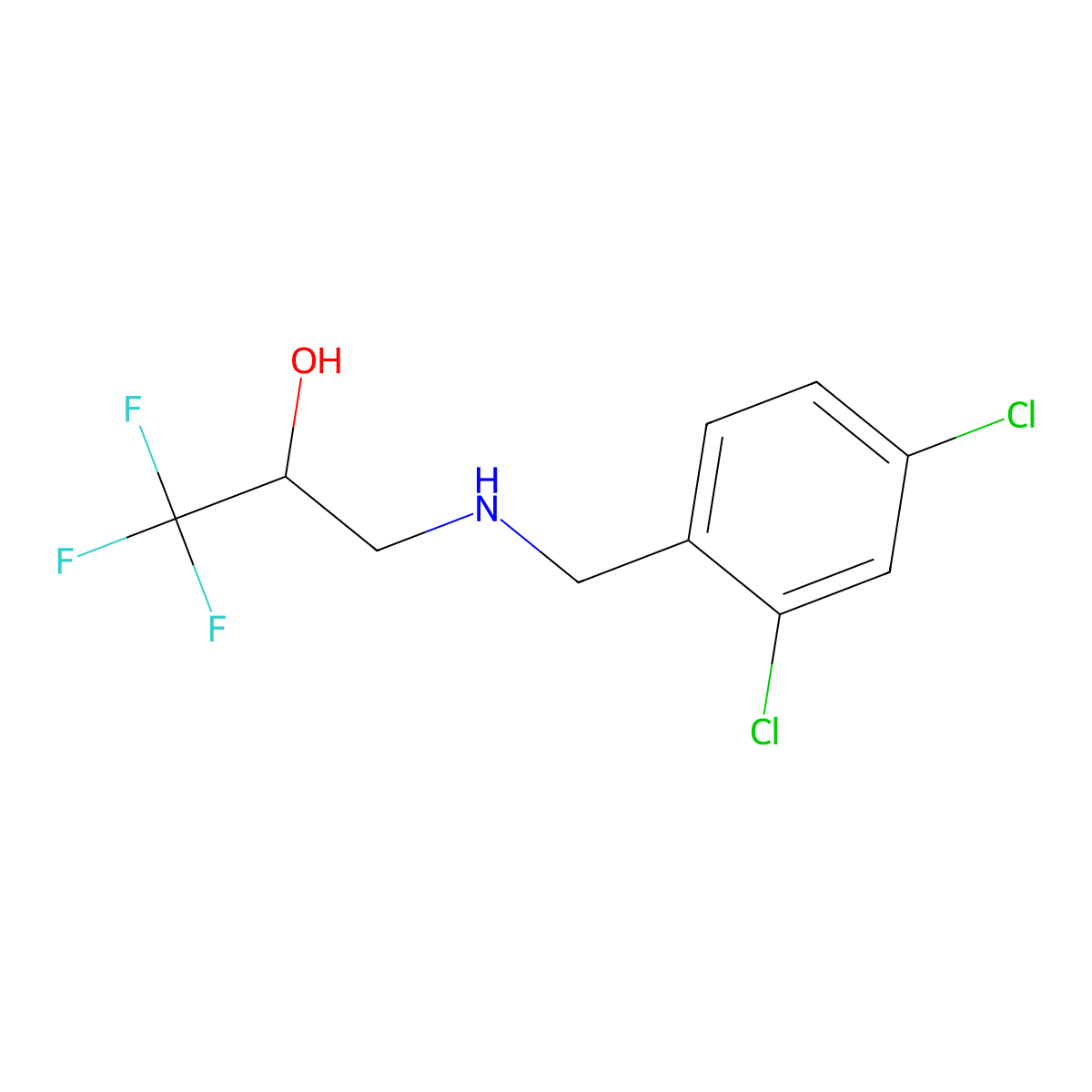 3-[(2,4-Dichlorobenzyl)amino]-1,1,1-trifluoro-2-propanol molecular structure, CAS 478081-29-7