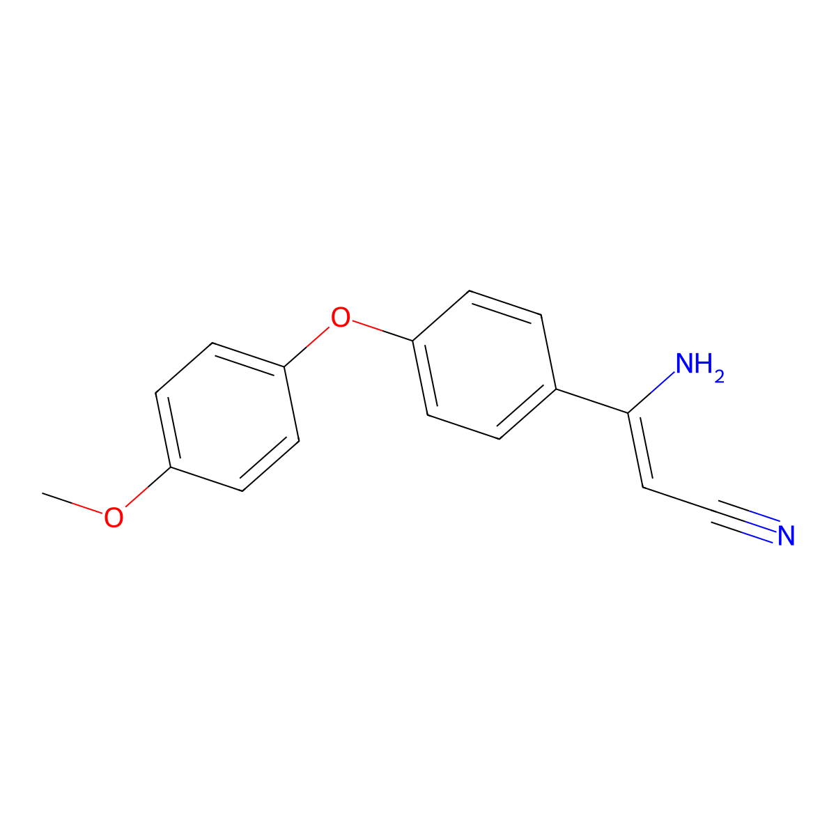 (Z)-3-amino-3-[4-(4-methoxyphenoxy)phenyl]-2-propenenitrile molecular structure, CAS 478081-41-3