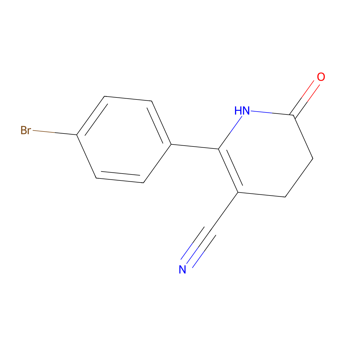 2-(4-Bromophenyl)-6-oxo-1,4,5,6-tetrahydro-3-pyridinecarbonitrile molecular structure, CAS 478081-43-5