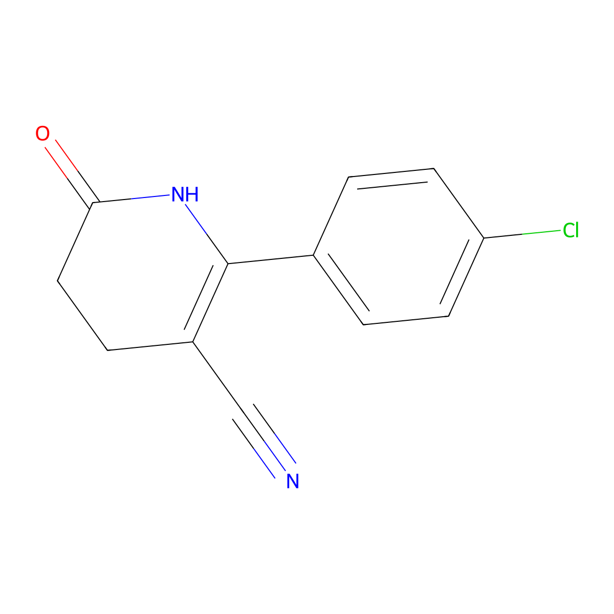2-(4-Chlorophenyl)-6-oxo-1,4,5,6-tetrahydropyridine-3-carbonitrile molecular structure, CAS 478081-46-8