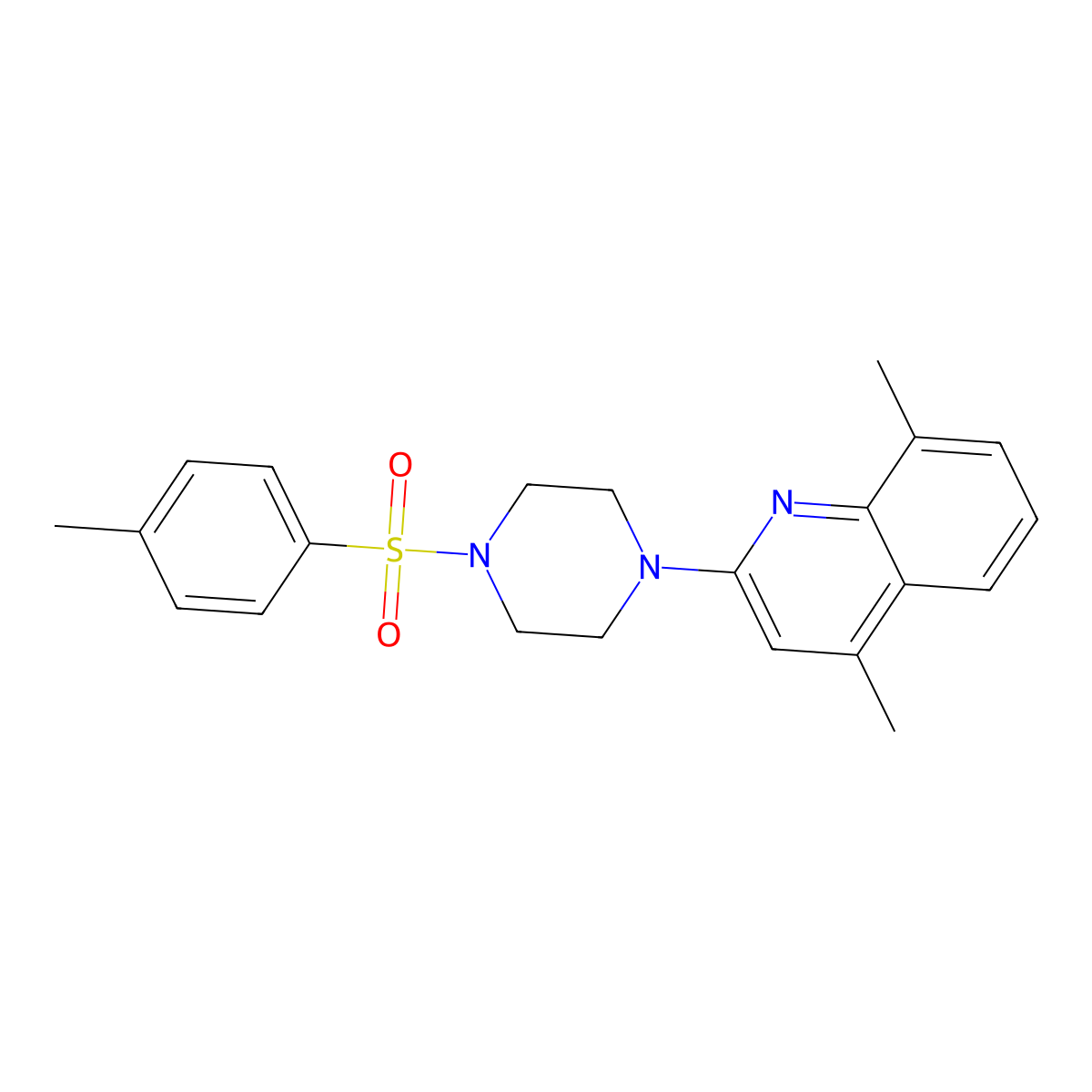4,8-Dimethyl-2-{4-[(4-methylphenyl)sulfonyl]piperazino}quinoline molecular structure, CAS 478081-68-4