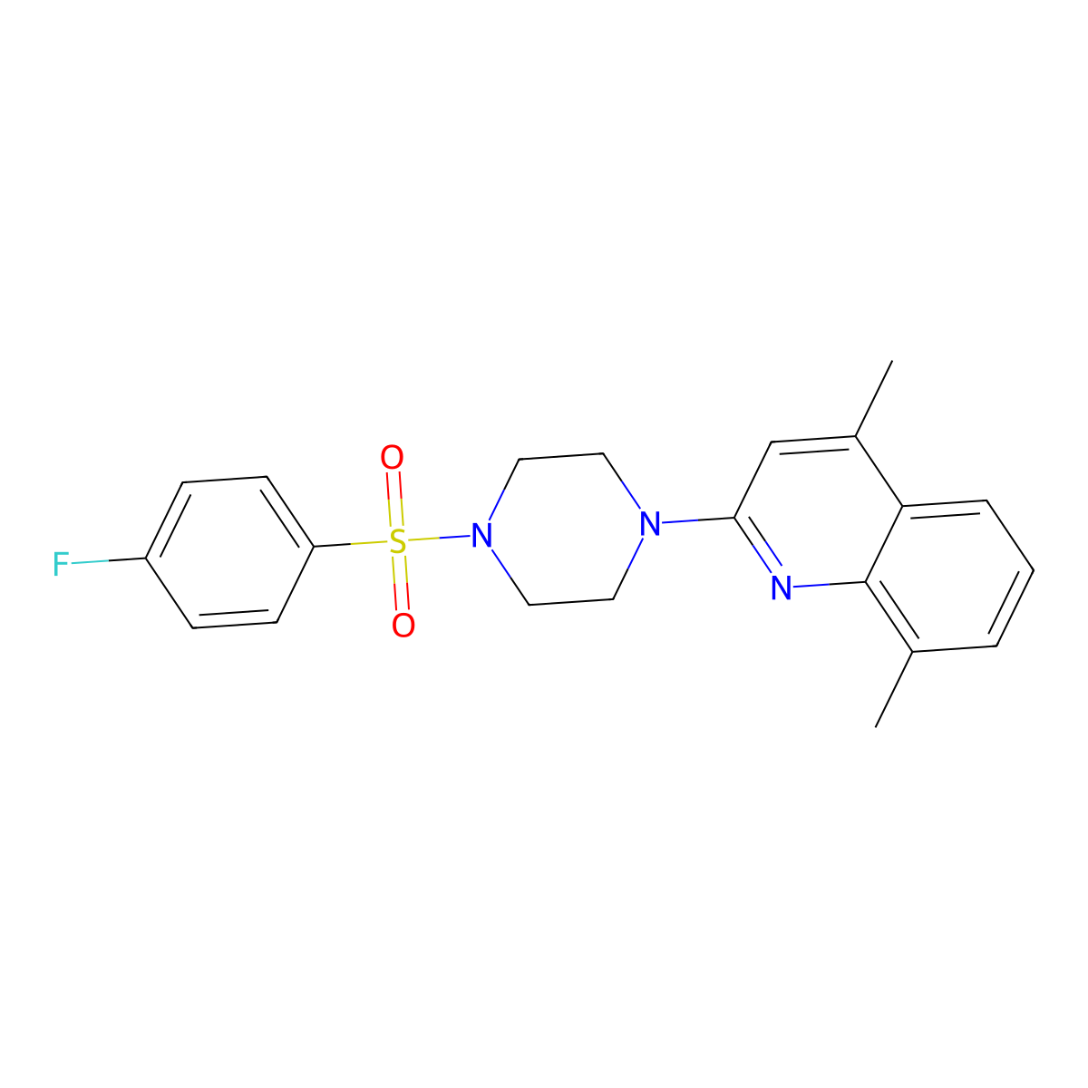 2-{4-[(4-Fluorophenyl)sulfonyl]piperazino}-4,8-dimethylquinoline molecular structure, CAS 478081-69-5