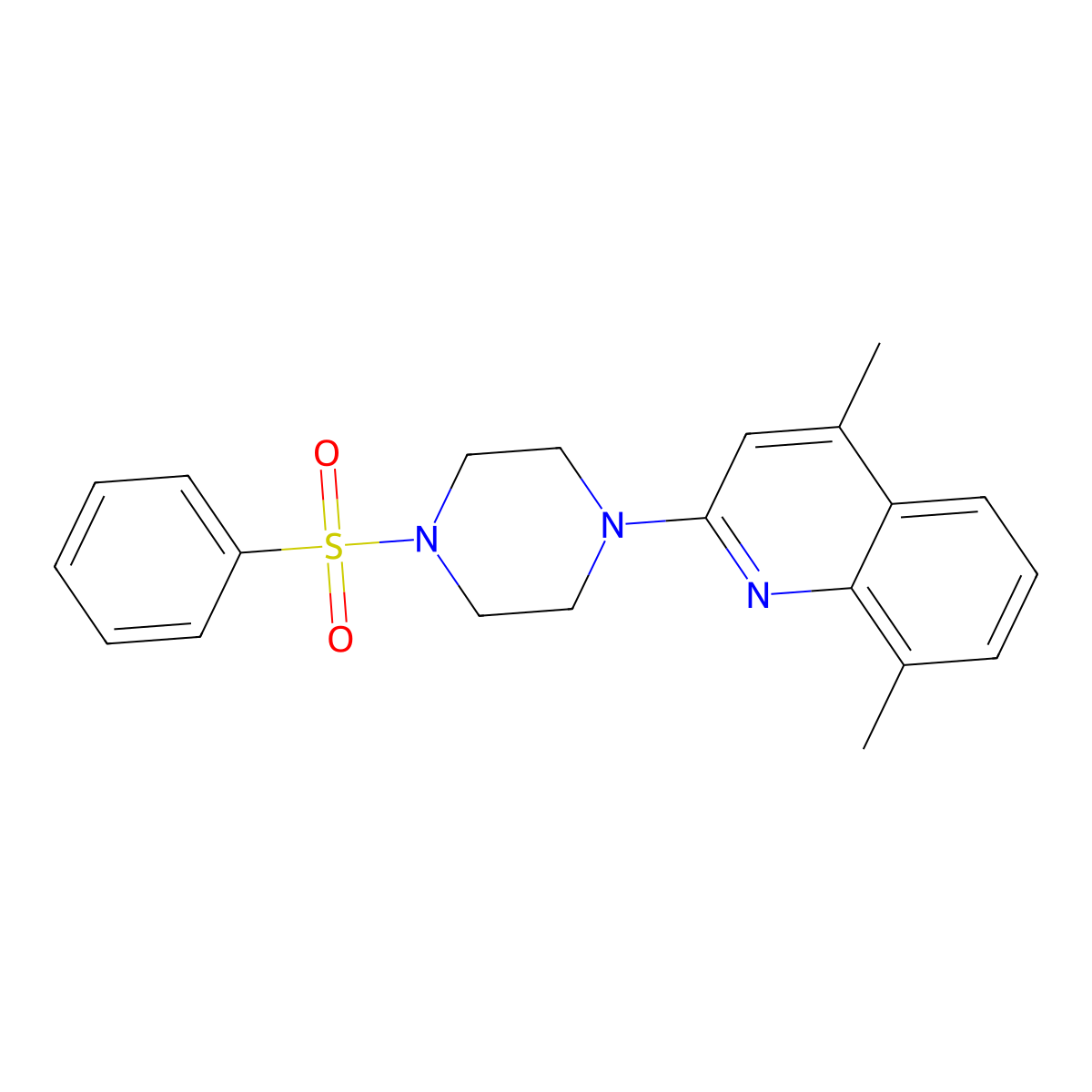 2-[4-(Benzenesulfonyl)piperazin-1-yl]-4,8-dimethylquinoline molecular structure, CAS 478081-70-8