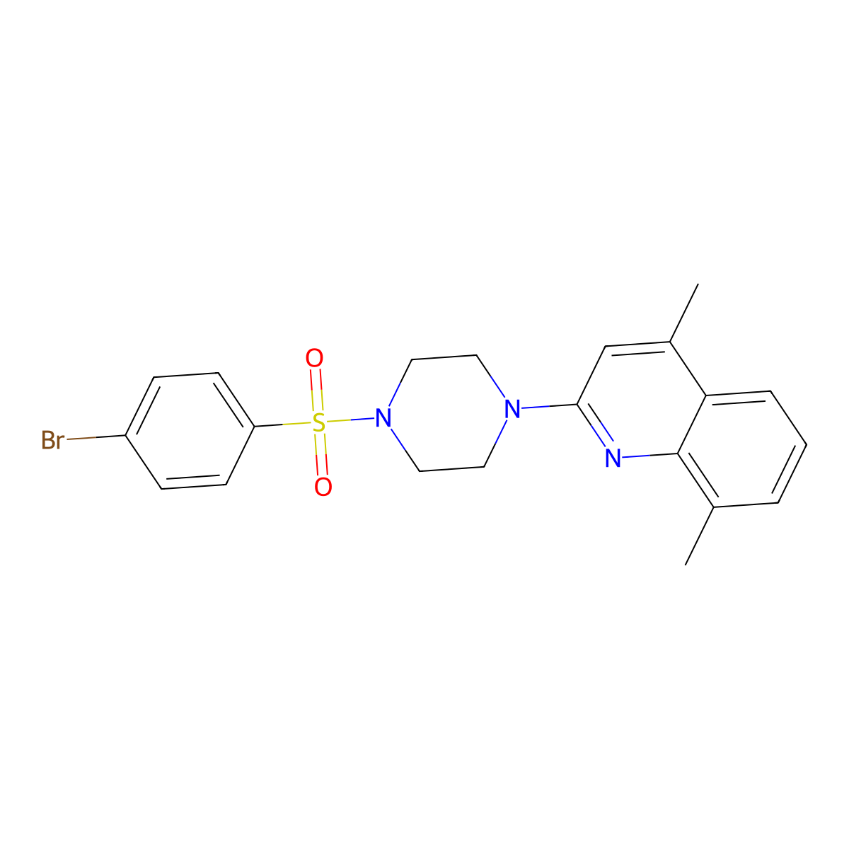 2-{4-[(4-Bromophenyl)sulfonyl]piperazino}-4,8-dimethylquinoline molecular structure, CAS 478081-72-0