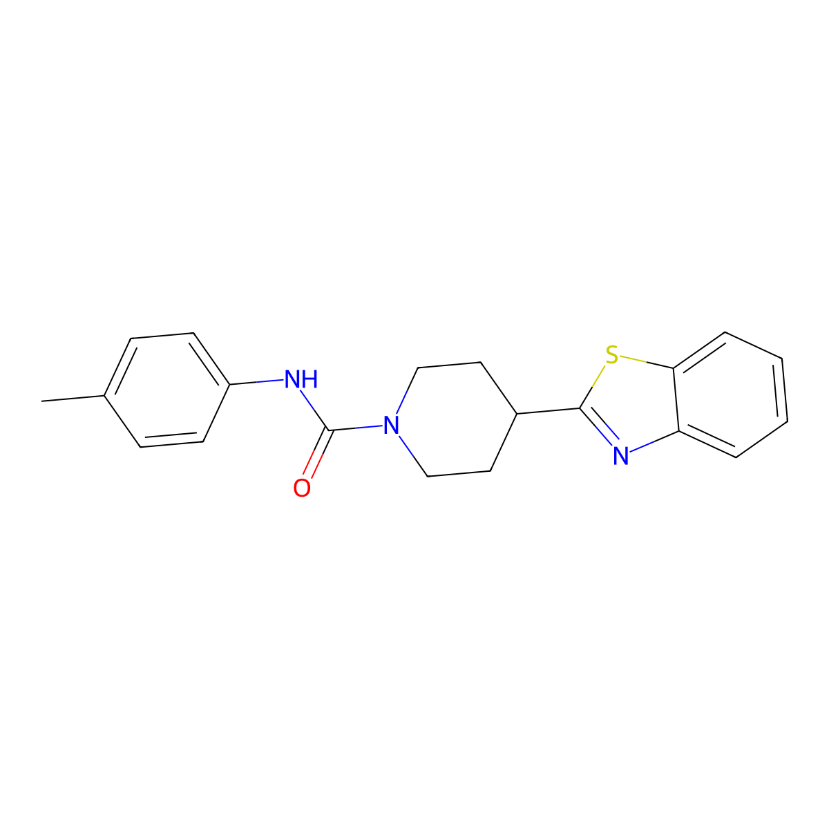 4-(1,3-benzothiazol-2-yl)-N-(4-methylphenyl)tetrahydro-1(2H)-pyridinecarboxamide molecular structure, CAS 478081-76-4