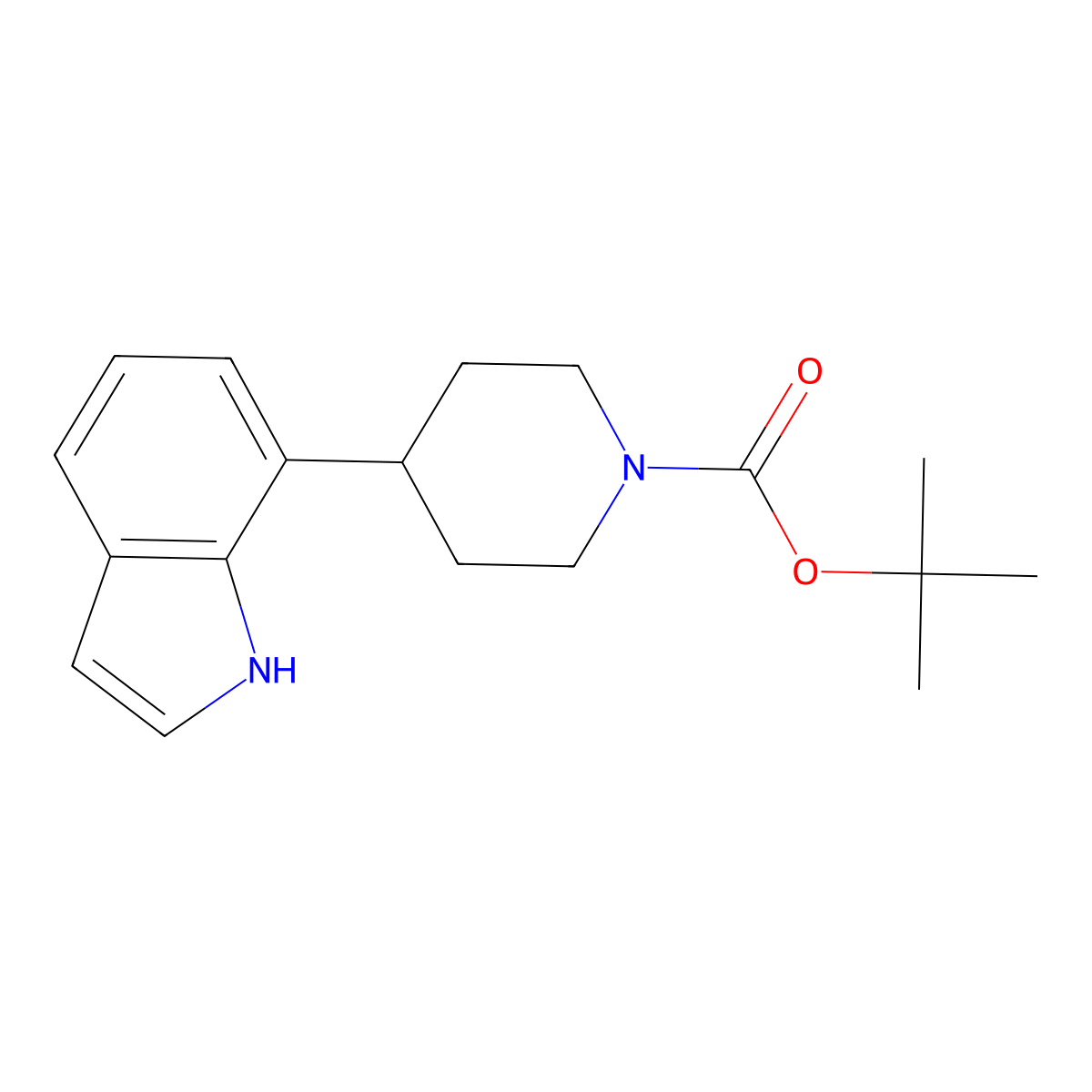 tert-Butyl 4-(1H-indol-7-yl)piperidine-1-carboxylate molecular structure, CAS 478083-14-6