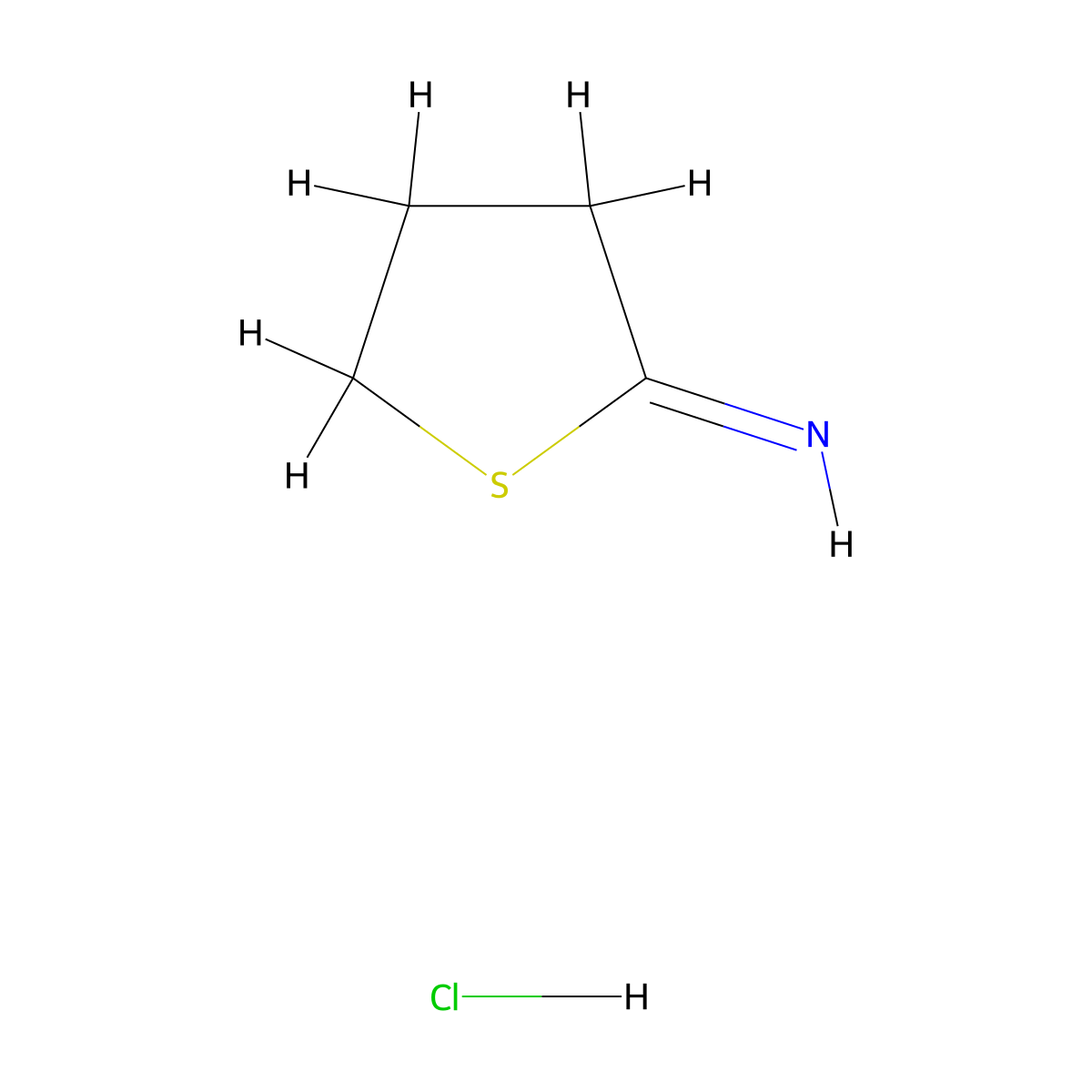 2(3H)-Thiophenimine, dihydro-, hydrochloride molecular structure, CAS 4781-83-3