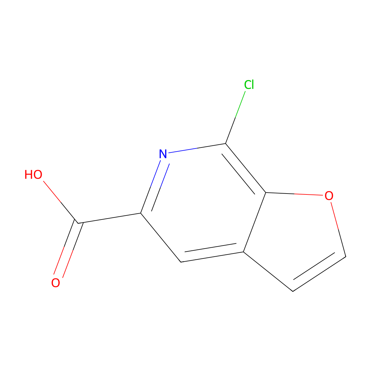 7-Chlorofuro[2,3-c]pyridine-5-carboxylic acid molecular structure, CAS 478148-53-7