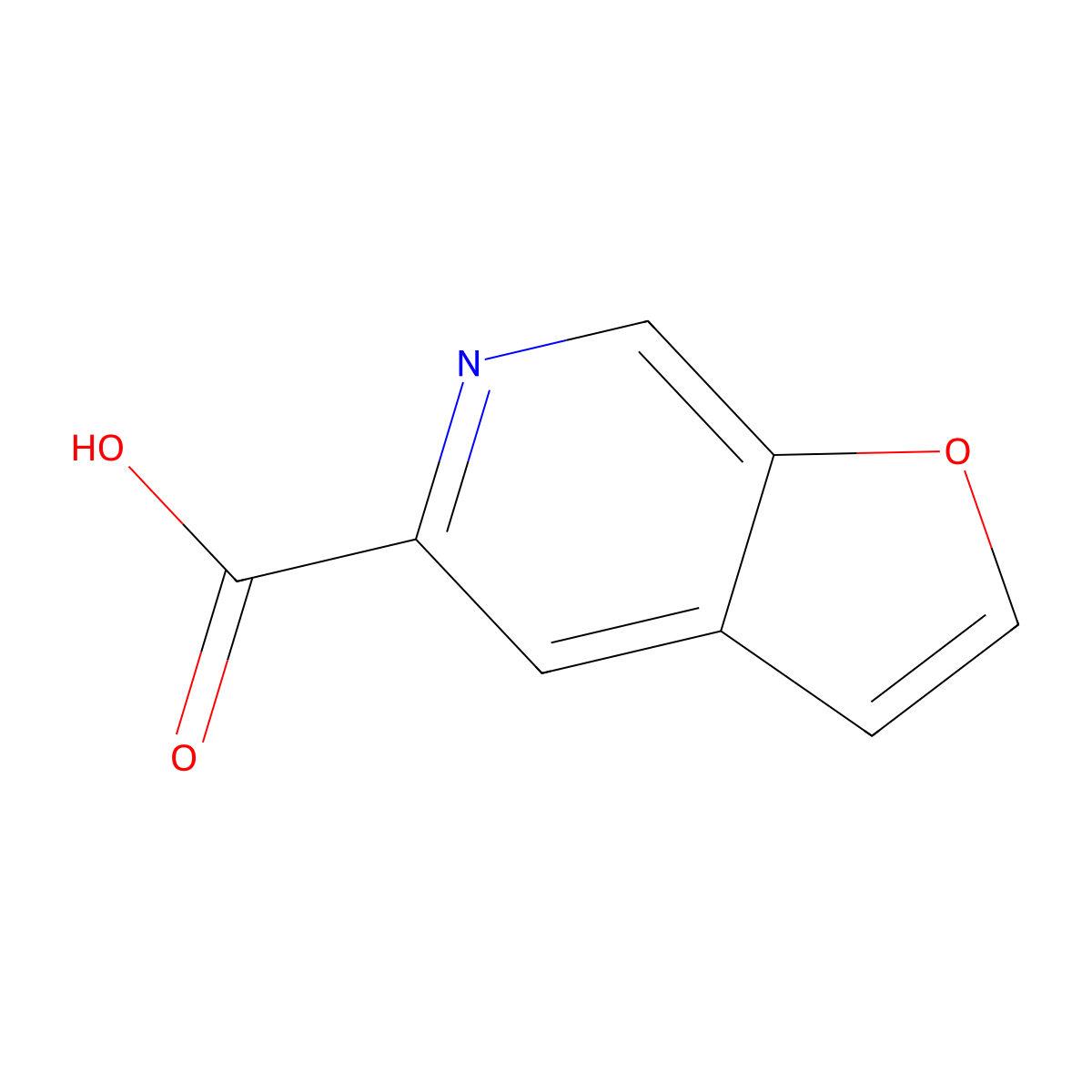 Furo[2,3-c]pyridine-5-carboxylic acid molecular structure, CAS 478148-62-8