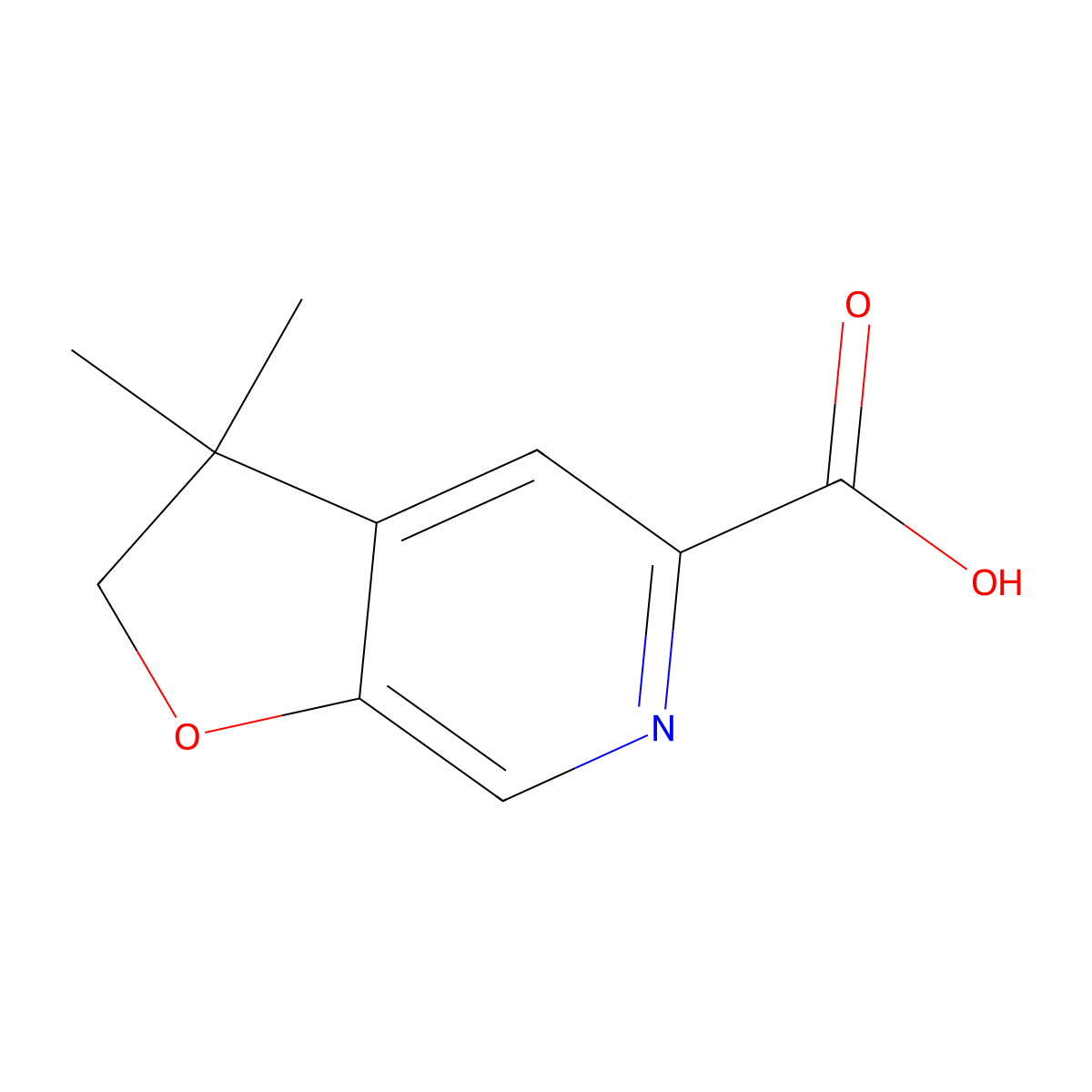 3,3-Dimethyl-2,3-dihydrofuro[2,3-c]pyridine-5-carboxylic acid molecular structure, CAS 478148-68-4