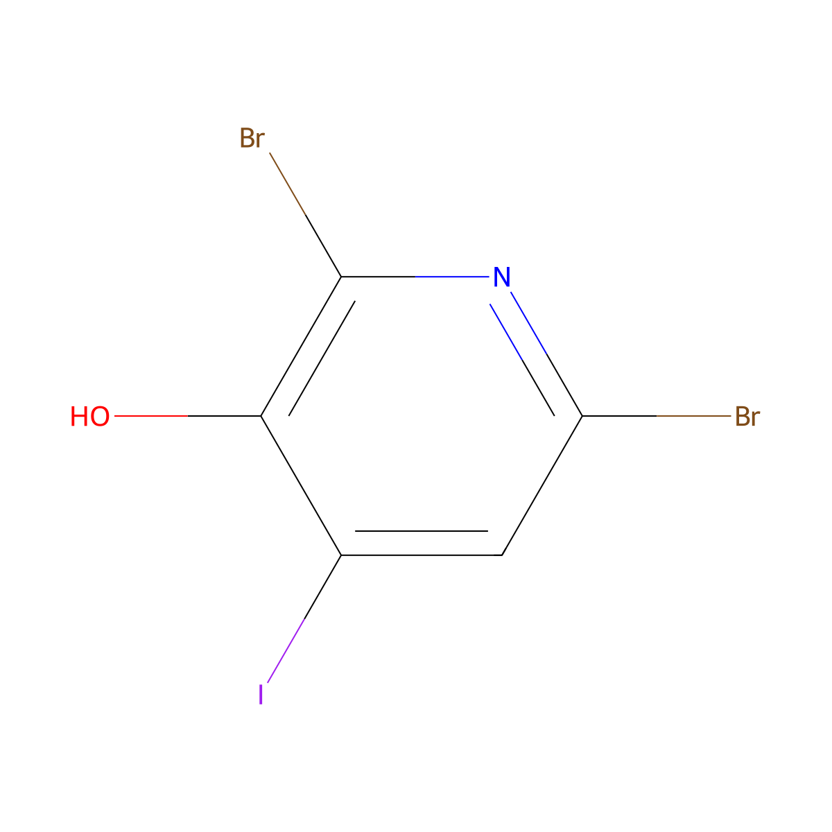 2,6-Dibromo-4-iodopyridin-3-ol molecular structure, CAS 478148-75-3