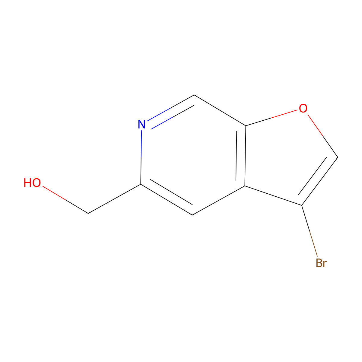 (3-Bromofuro[2,3-c]pyridin-5-yl)methanol molecular structure, CAS 478149-25-6