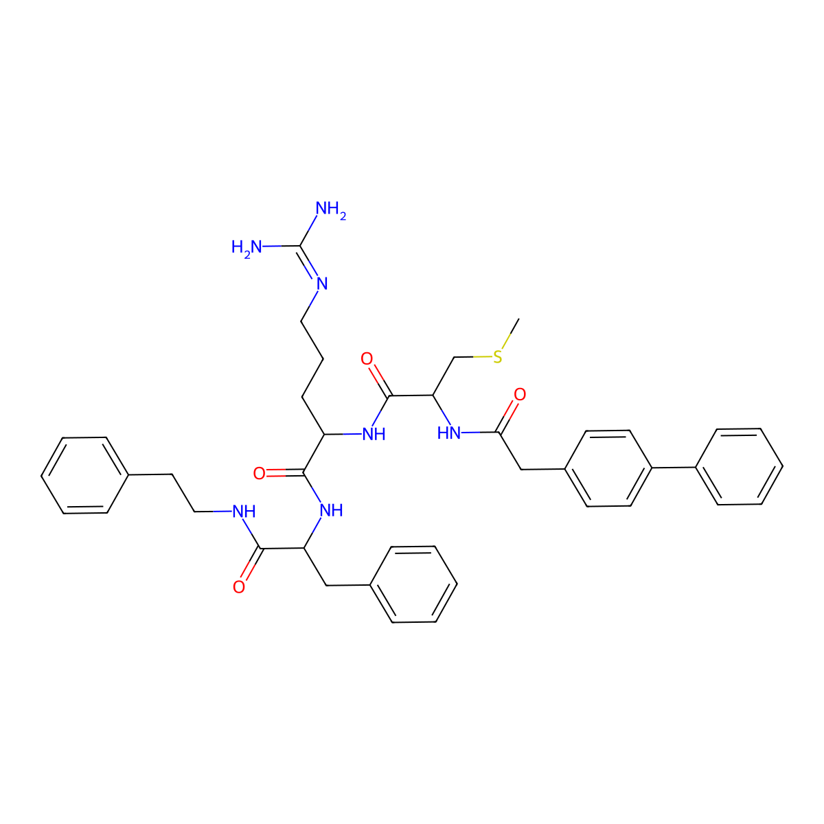 N-(Biphenyl-4-Ylacetyl)-S-Methyl-L-Cysteinyl-D-Arginyl-N-(2-Phenylethyl)-L-Phenylalaninamide molecular structure, CAS 478164-48-6
