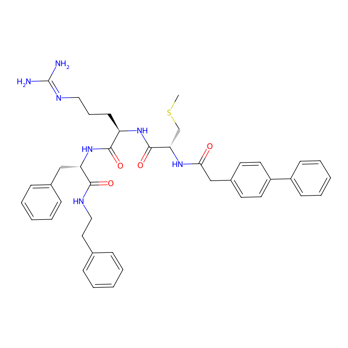 N-(Biphenyl-4-Ylacetyl)-S-Methyl-L-Cysteinyl-D-Arginyl-N-(2-Phenylethyl)-L-Phenylalaninamide molecular structure, CAS 478164-48-6