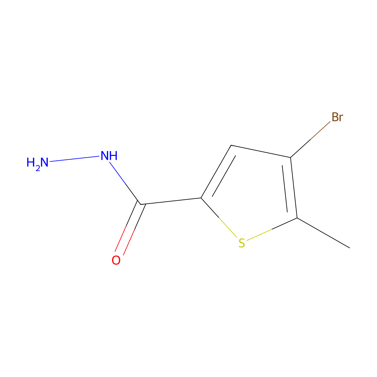 4-Bromo-5-methylthiophene-2-carbohydrazide molecular structure, CAS 478165-97-8