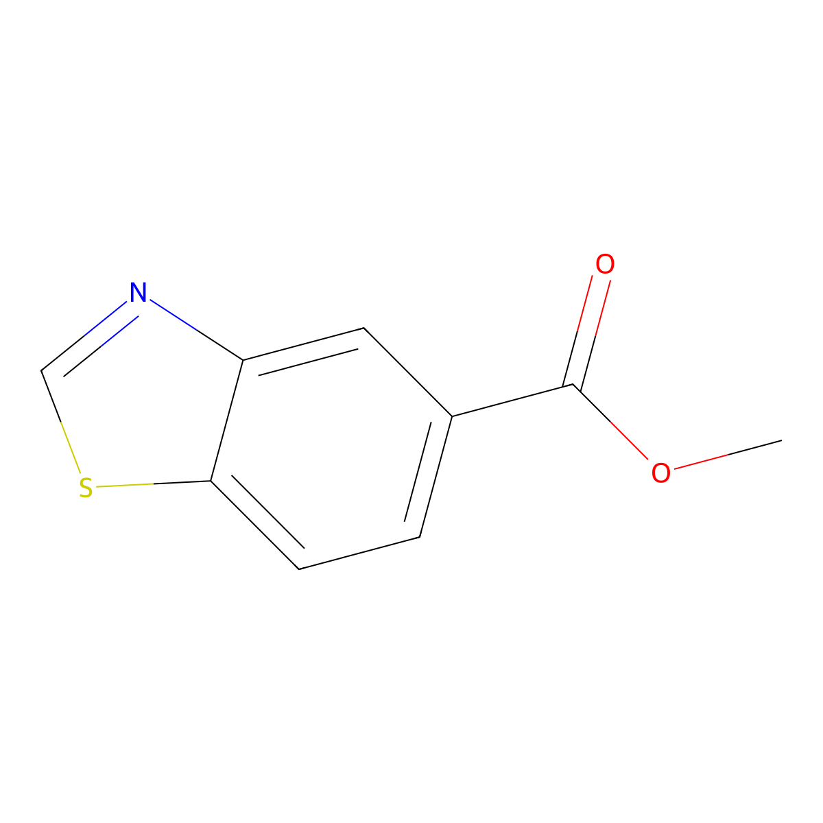 Methyl benzo[d]thiazole-5-carboxylate molecular structure, CAS 478169-65-2