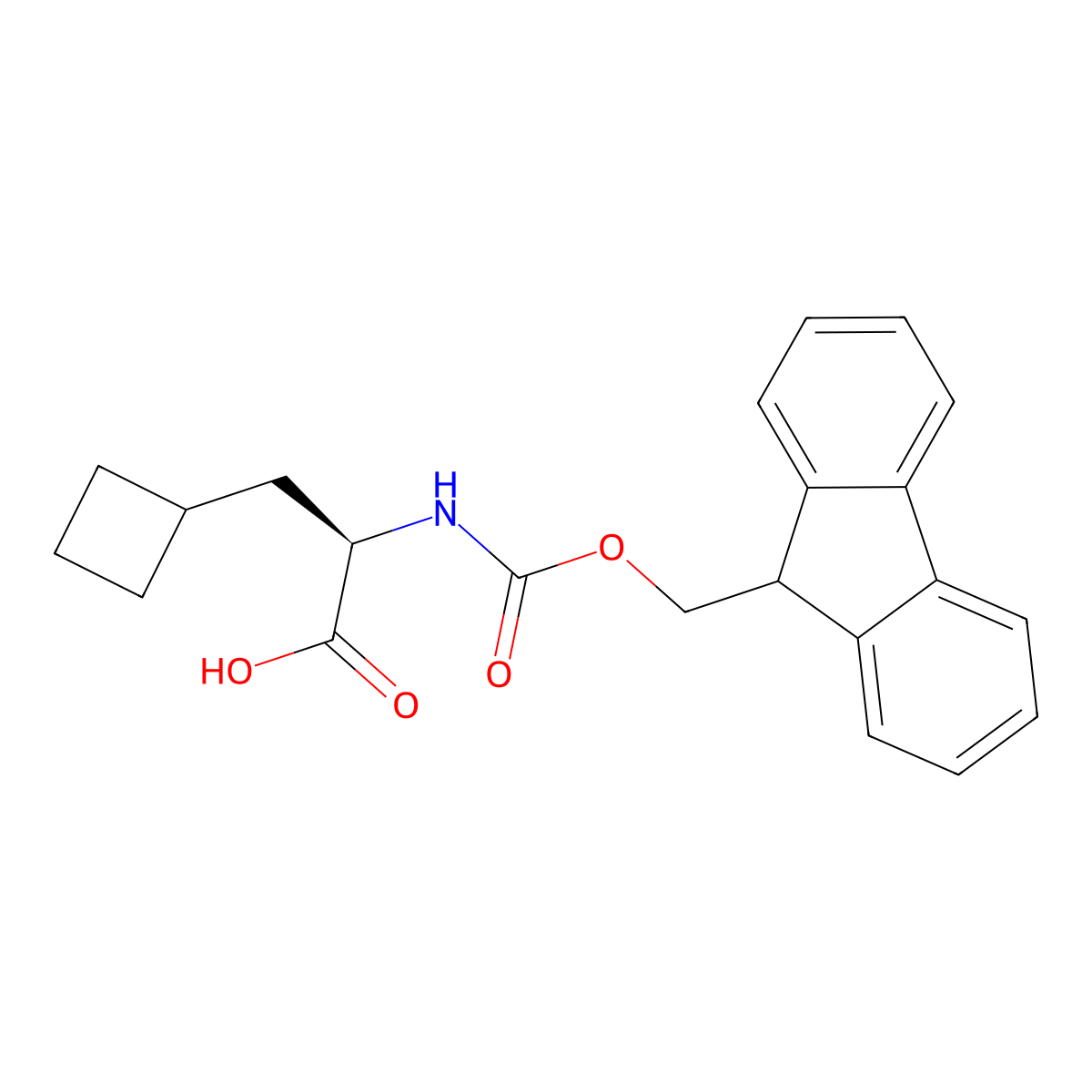 (alphaR)-alpha-[[(9H-Fluoren-9-ylmethoxy)carbonyl]amino]cyclobutanepropanoic acid molecular structure, CAS 478183-63-0