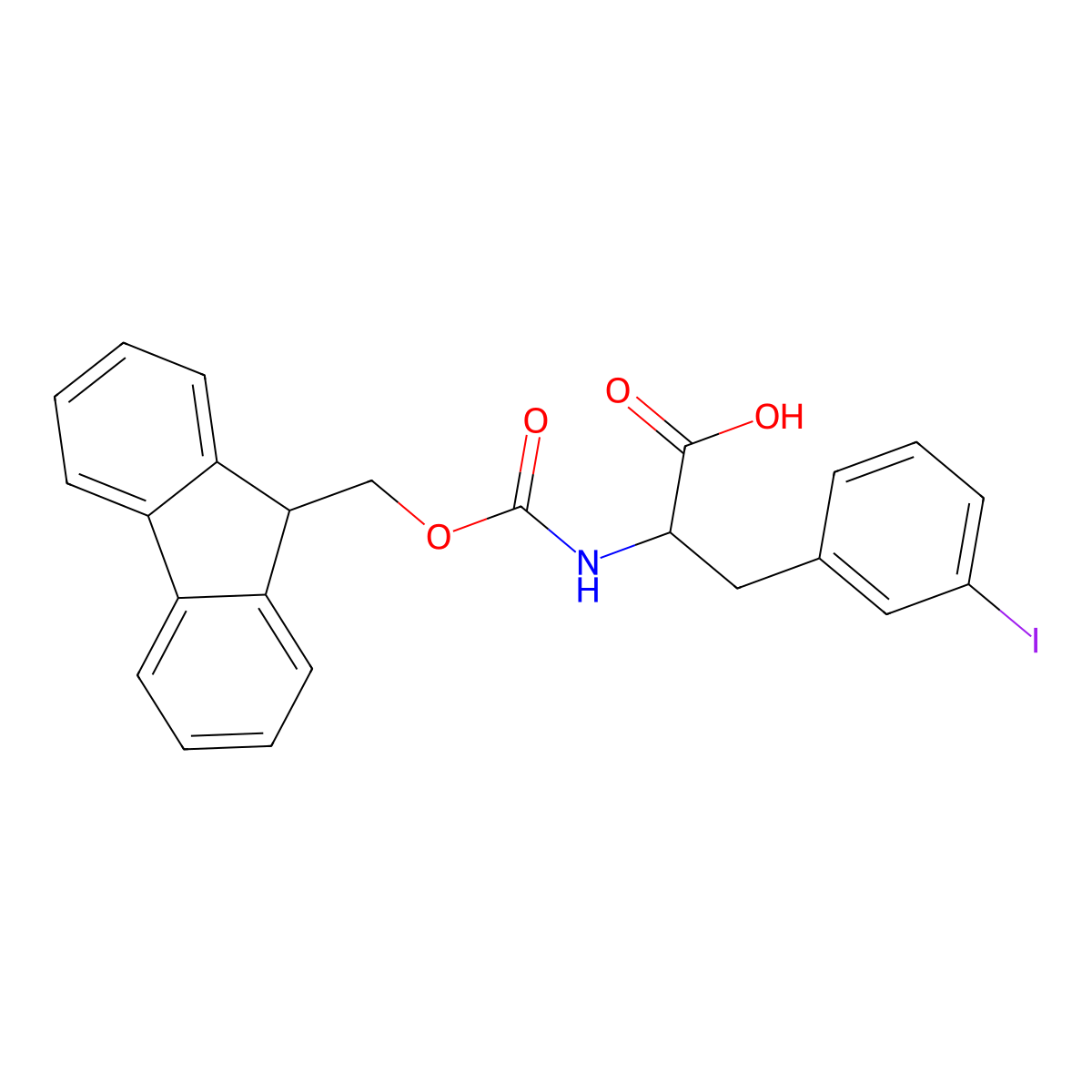 Fmoc-3-iodo-D-phenylalanine molecular structure, CAS 478183-67-4
