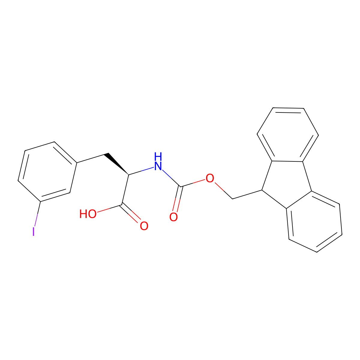 Fmoc-3-iodo-D-phenylalanine molecular structure, CAS 478183-67-4