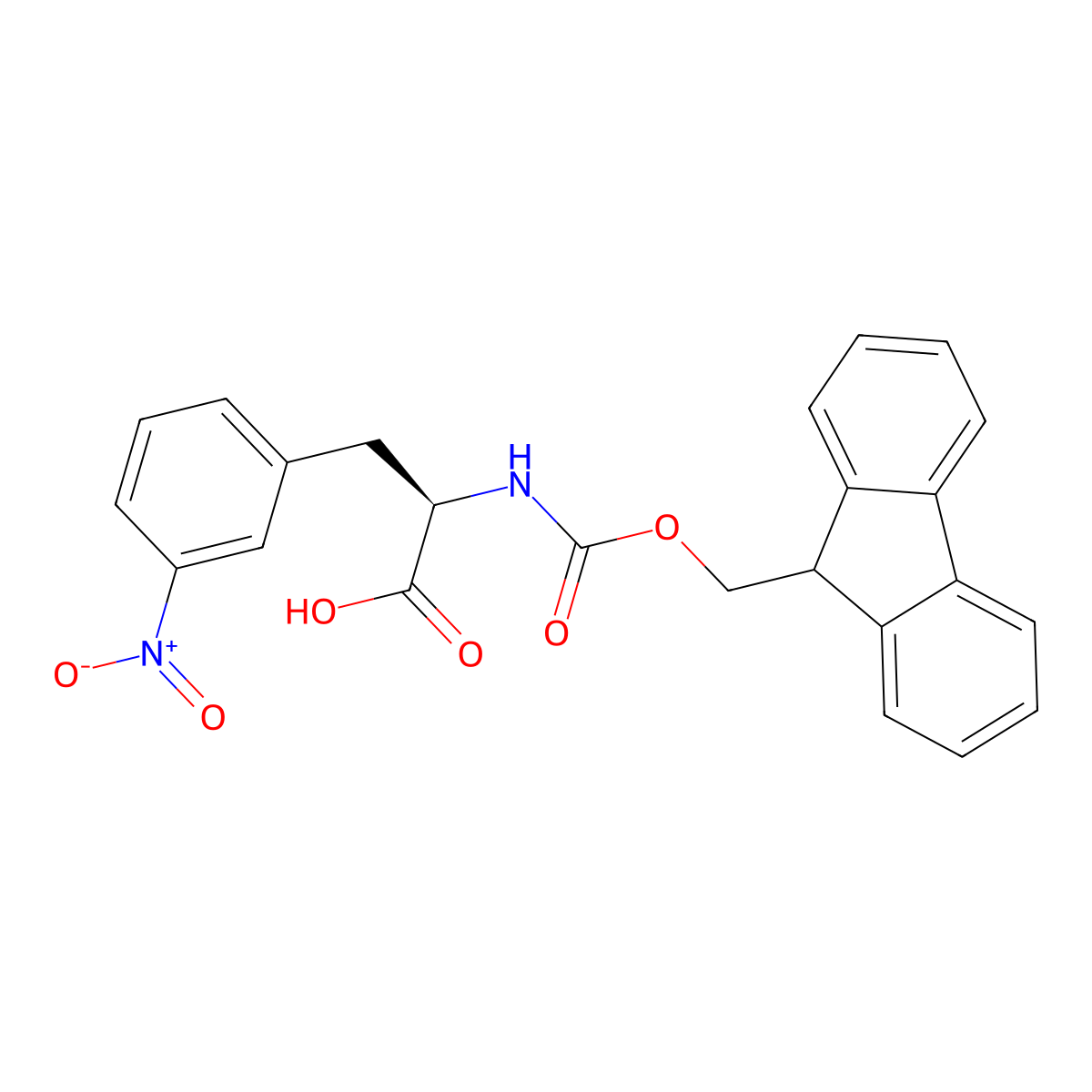 Fmoc-3-nitro-D-phenylalanine molecular structure, CAS 478183-71-0