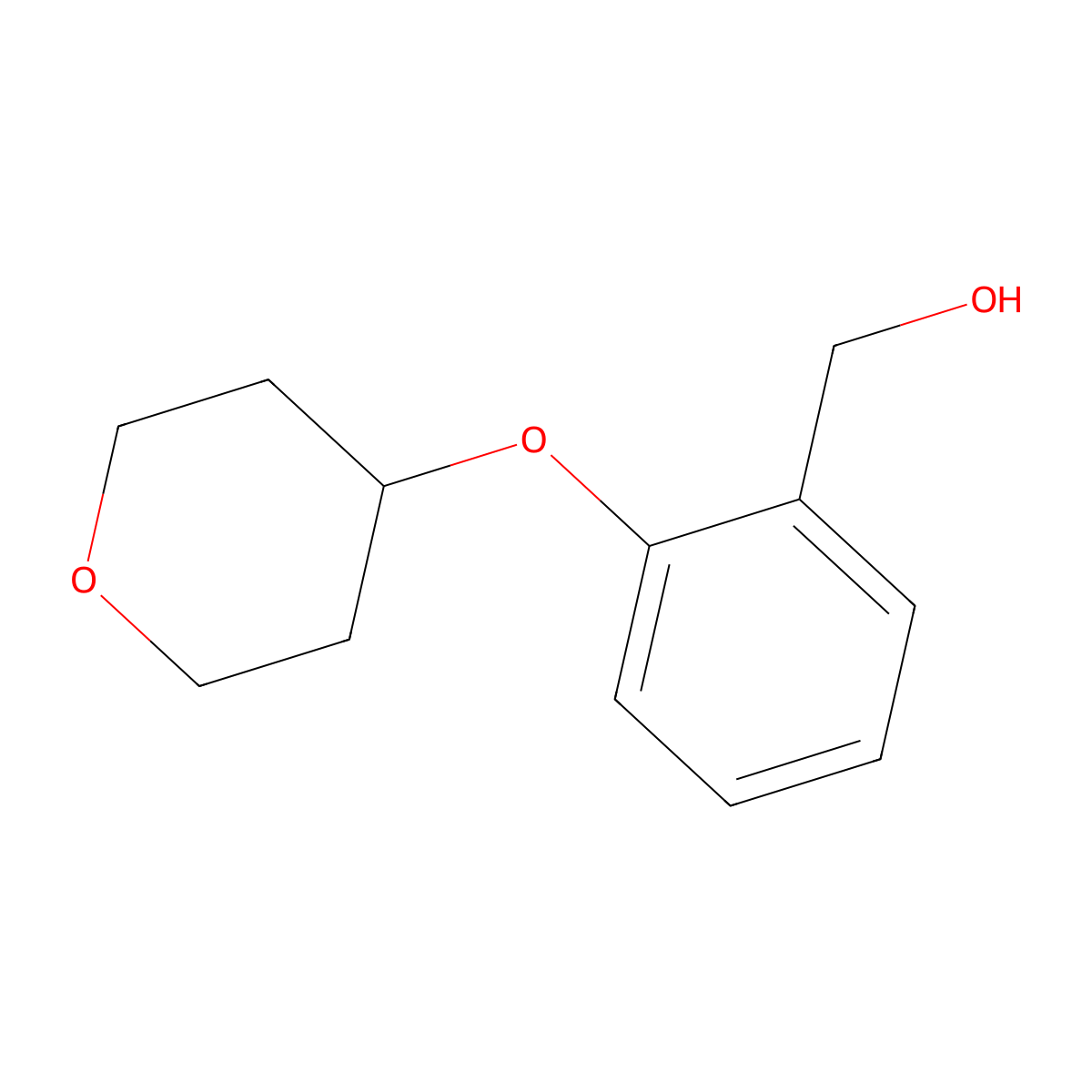 [2-(Tetrahydropyran-4-yloxy)phenyl]methanol molecular structure, CAS 478189-93-4