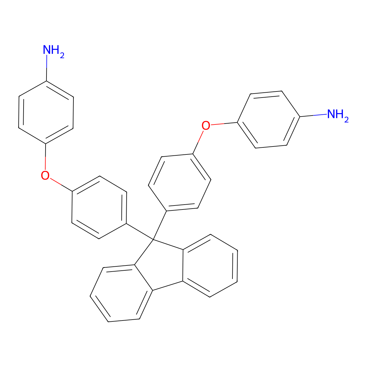 4,4'-(((9H-Fluorene-9,9-diyl)bis(4,1-phenylene))bis(oxy))dianiline molecular structure, CAS 47823-88-1