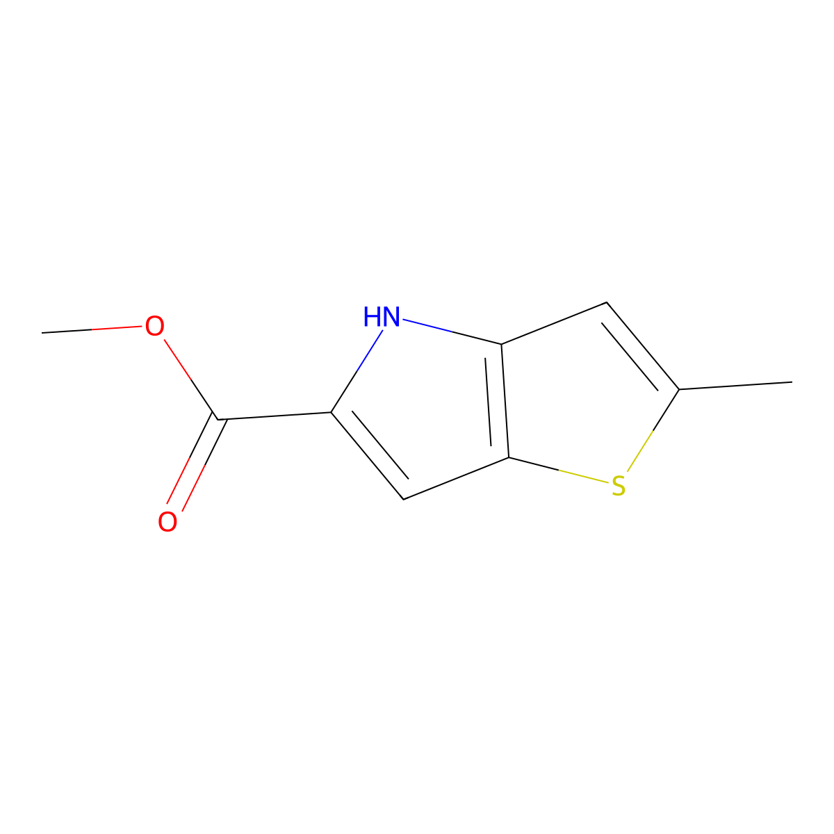 methyl 2-methyl-4H-thieno[3,2-b]pyrrole-5-carboxylate molecular structure, CAS 478239-03-1